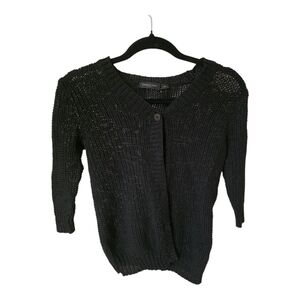 Kenneth Cole Select Black 3/4 Sleeve Cardigan